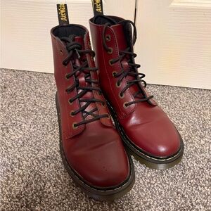 Dr. Martens Burgundy Leather Boots